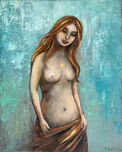 Girl with a Gold Pendant von Tatiana Takush, Malerei kaufen auf Singulart