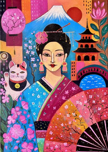 The Sisters of the World. Japan von Tatiana Takush, Malerei kaufen auf Singulart