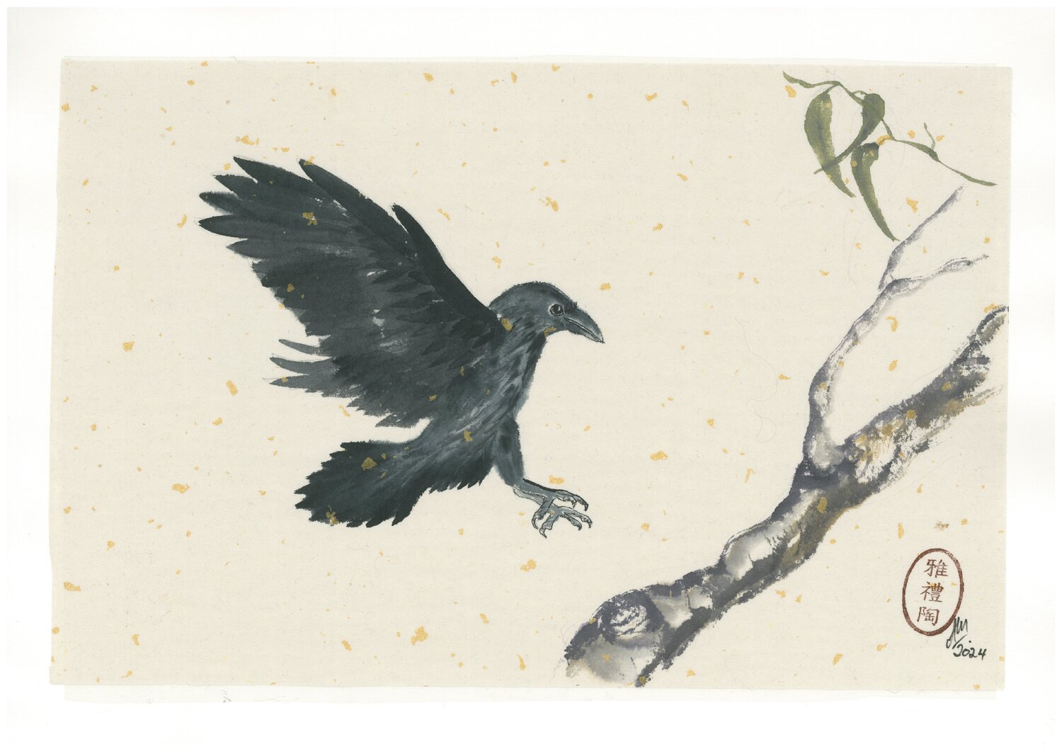 Forest Raven with Eucalyptus Arlo Mercia