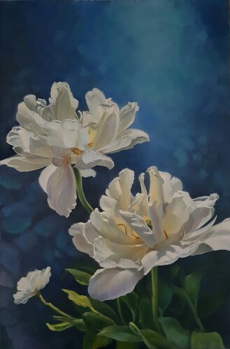 White tulips van Tetyana Soboleva, Schilderij te koop op Singulart