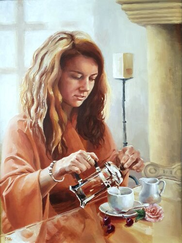 Tea break von Tetyana Soboleva, Malerei kaufen auf Singulart