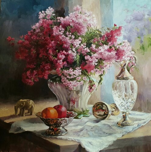 Still life with Italian bottle van Tetyana Soboleva, Schilderij te koop op Singulart