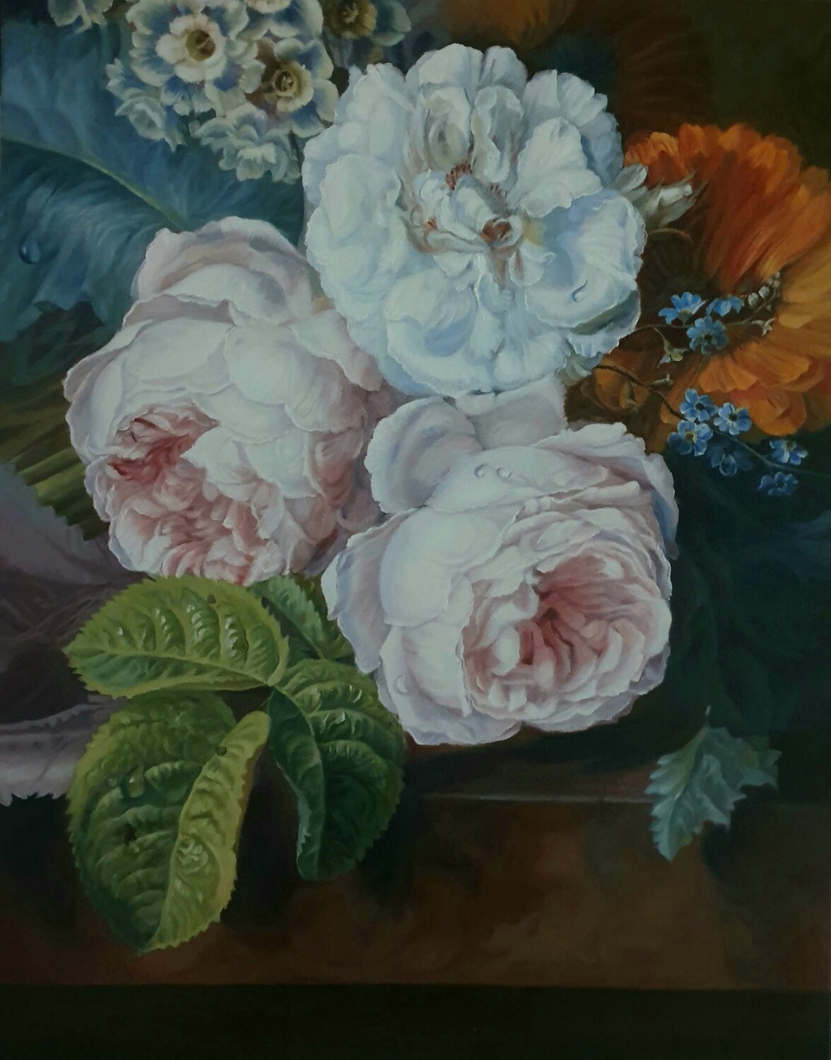 Roses  (after Dutch artist 17c) Tetyana Soboleva Originalgemälde zu verkaufen