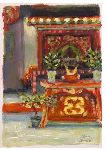 Temple 1- 2 van Emma Ramírez Conde, Werk op papier te koop op Singulart