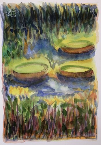 Lotus pond 2 de Emma Ramírez Conde, Obra en papel a la venta en Singulart