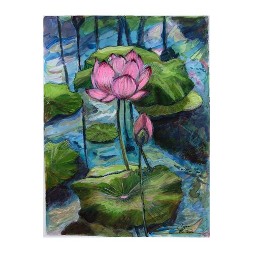 Lotus flower 1 by Emma Ramírez Conde, Work on Paper for Sale on Singulart