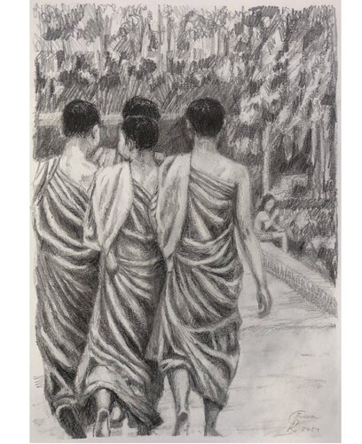 Monks 1 by Emma Ramírez Conde, Work on Paper for Sale on Singulart