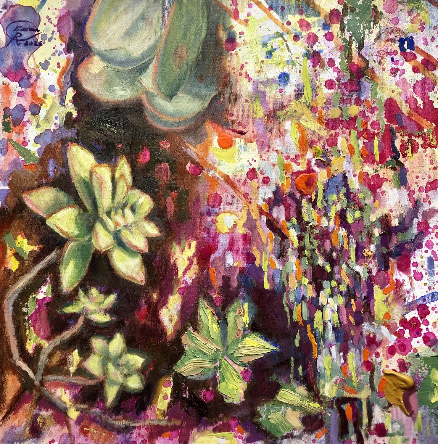 Portrait 12. Portraits in Bloom Series Emma Ramírez Conde Originalgemälde zu verkaufen