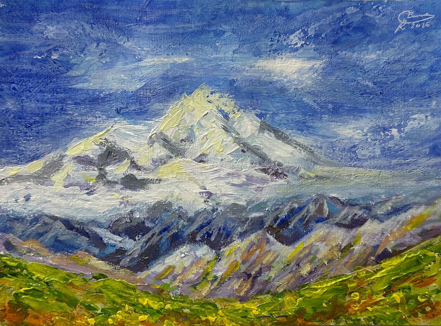 Summer mountains view Emma Ramírez Conde Œuvre sur papier à vendre