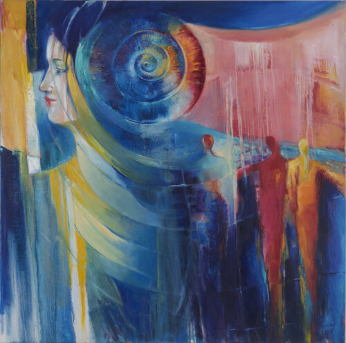Eternal circles, path to light van Eirini Riga, Schilderij te koop op Singulart
