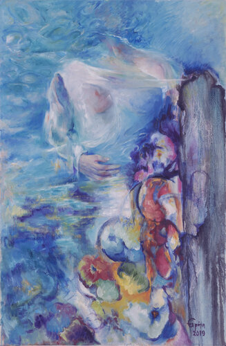 water lilies van Eirini Riga, Schilderij te koop op Singulart