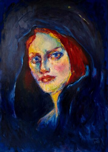 blue velvet van Eirini Riga, Schilderij te koop op Singulart