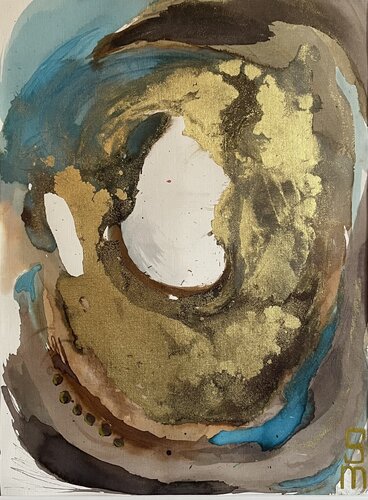 Golden echoes van Simona Messina, Werk op papier te koop op Singulart