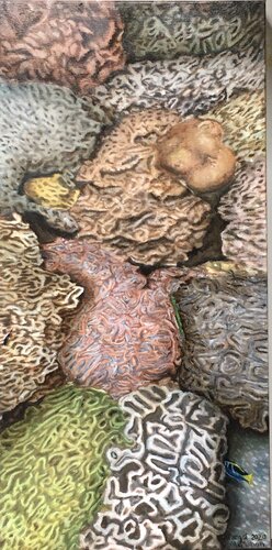 Blue Fish by Margot McMahon, Painting for Sale on Singulart