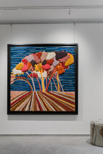 Pinetrees in the Sun von Jules Vissers, Textil kaufen auf Singulart