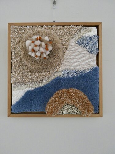 Rumours - Blue & Beige by Jules Vissers, Textile for Sale on Singulart
