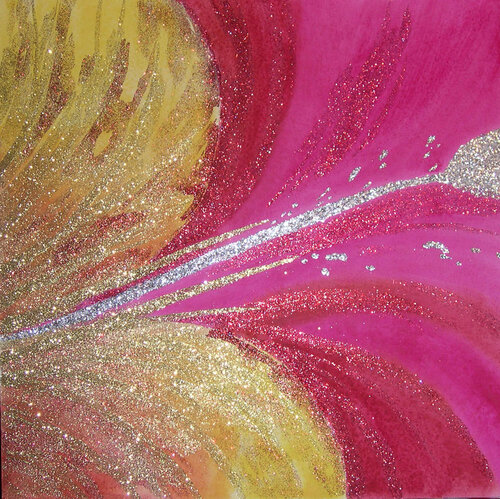 Orchidea giallorossa van Isabella Bai, Schilderij te koop op Singulart