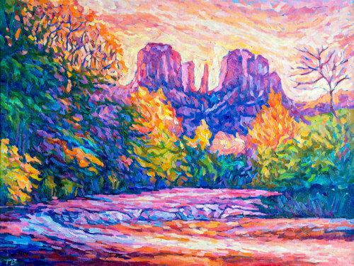Canyon Sunset di tao bai, Pittura in vendita su Singulart