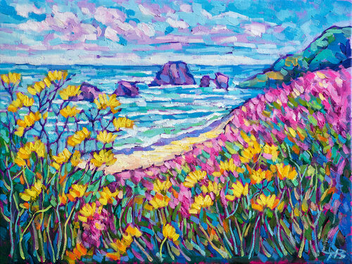 Coastal Bloomscape di tao bai, Pittura in vendita su Singulart