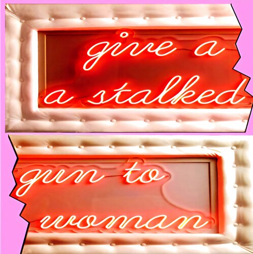 Give a Gun to a stalked Woman ' 2022 Roberto Depangher