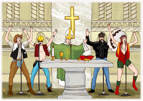 Y.M.C.A. Team on religious trip by Roberto Depangher, Print for Sale on Singulart