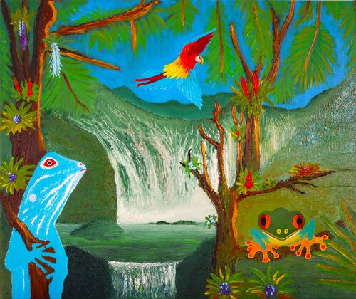 Alegria en la selva von Gustavo de Leon, Malerei kaufen auf Singulart
