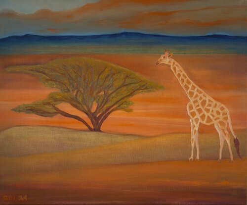 La jirafa di Gustavo de Leon, Pittura in vendita su Singulart