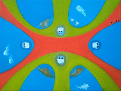 Pandemia  Covid 19 van Gustavo de Leon, Schilderij te koop op Singulart
