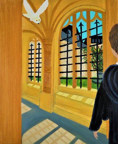Christ church college- Oxford- Harry Potter de Gustavo de Leon, Pintura a la venta en Singulart