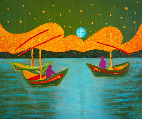 Las barcas de Vincent di Gustavo de Leon, Pittura in vendita su Singulart