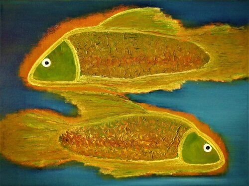 Pez sanador. de Gustavo de Leon, Pintura a la venta en Singulart