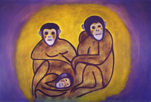 Familia primate van Gustavo de Leon, Schilderij te koop op Singulart