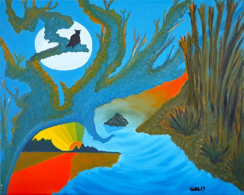 El búho di Gustavo de Leon, Pittura in vendita su Singulart