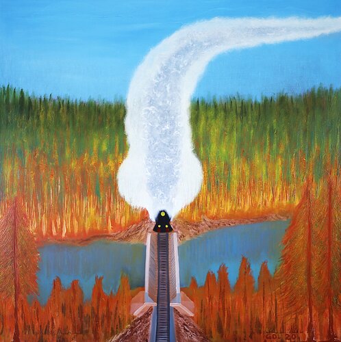 Tren a vapor par Gustavo de Leon, Peinture en vente sur Singulart