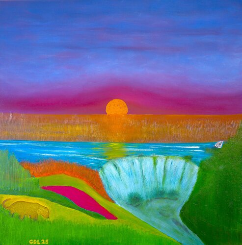 Atardecer en la selva di Gustavo de Leon, Pittura in vendita su Singulart