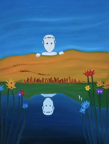 IA fuera de control di Gustavo de Leon, Pittura in vendita su Singulart