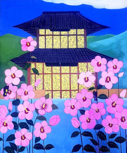 korea shron flower in gwanghwa by Jinkyeong An, Painting for Sale on Singulart