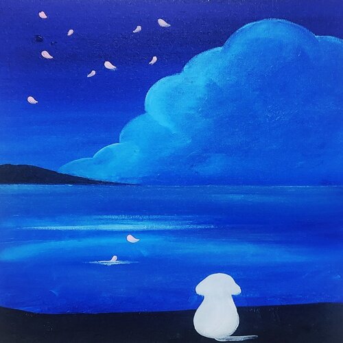 I'm waiting for you under the sky by Jinkyeong An, Painting for Sale on Singulart