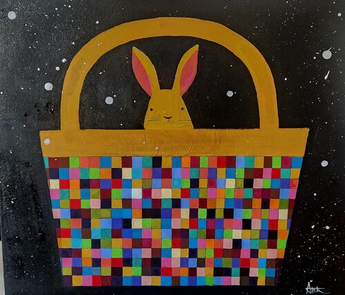 Rabbit Totte bag by Jinkyeong An, 絵画 for Sale on Singulart