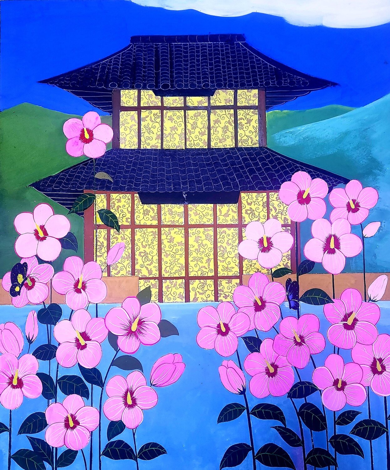korea shron flower in gwanghwa Jinkyeong An Originalgemälde zu verkaufen