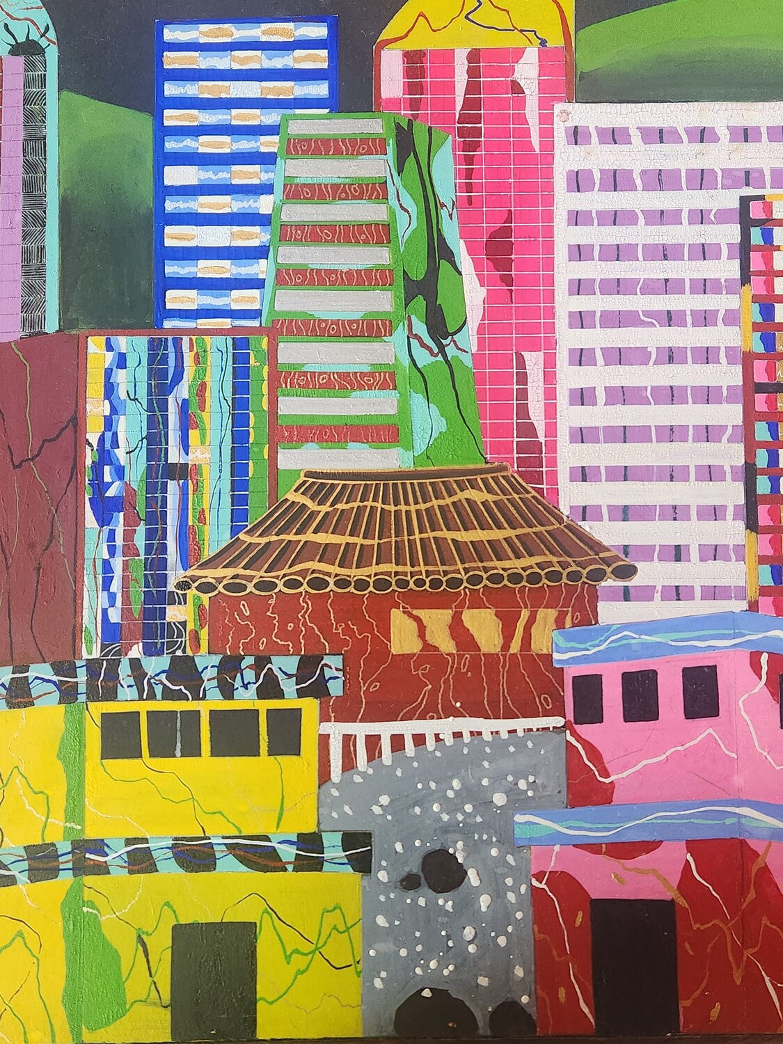Fantasy city Jinkyeong An Peinture originale à vendre