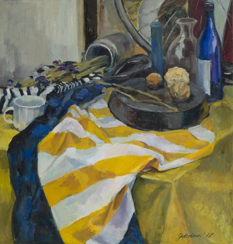 Striped still life di Zoja Golubeva, Pittura in vendita su Singulart