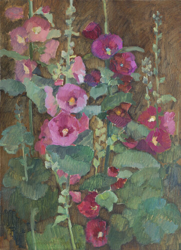 Hollyhock (Malva) von Zoja Golubeva, Malerei kaufen auf Singulart