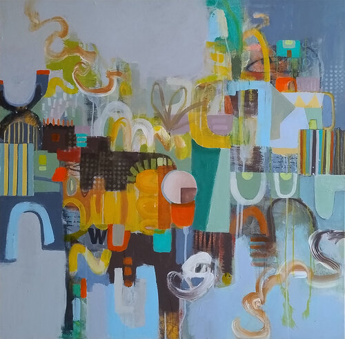 Walking in the Rain von Florentina-Maria Popescu, Malerei kaufen auf Singulart