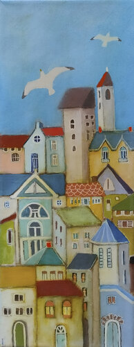 The Old town von Florentina-Maria Popescu, Malerei kaufen auf Singulart