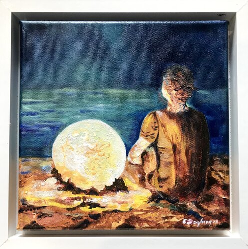 Avec la lune van Christine desplanque, Schilderij te koop op Singulart