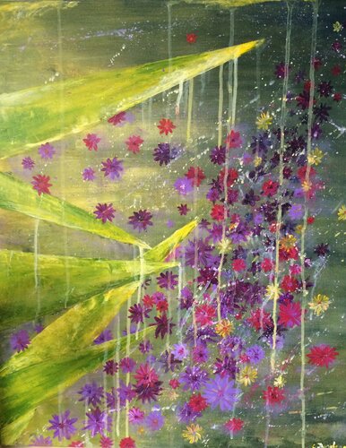 Envollée violette di Christine desplanque, Pittura in vendita su Singulart