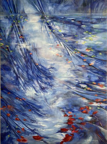 Reflets bleus van Christine desplanque, Schilderij te koop op Singulart