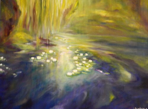 Ode aux nénuphars by Christine desplanque, Painting for Sale on Singulart