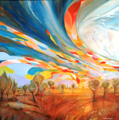 Paysage d'Occitanie 3 by Christine desplanque, Painting for Sale on Singulart